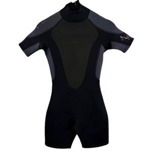 Aqua Lung Quantum Stretch 3mm Women's Black Short Wetsuit Size 3/4 Small